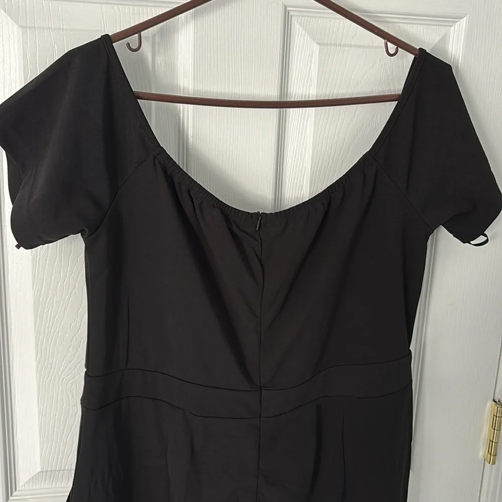 Black off shoulder jumpsuit